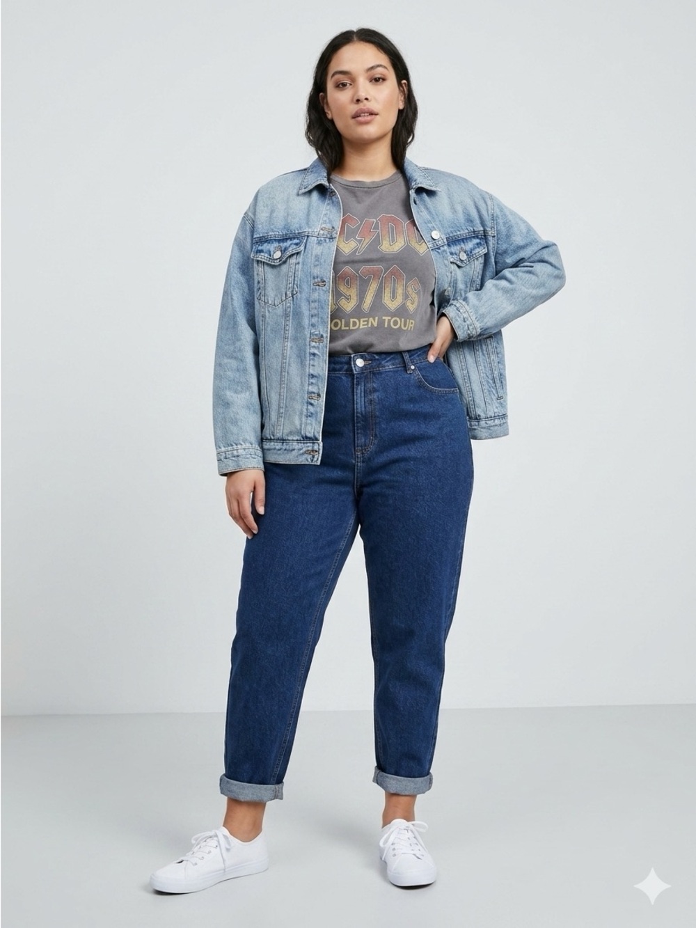 ASOS Curve Dark Blue Boyfriend Jeans